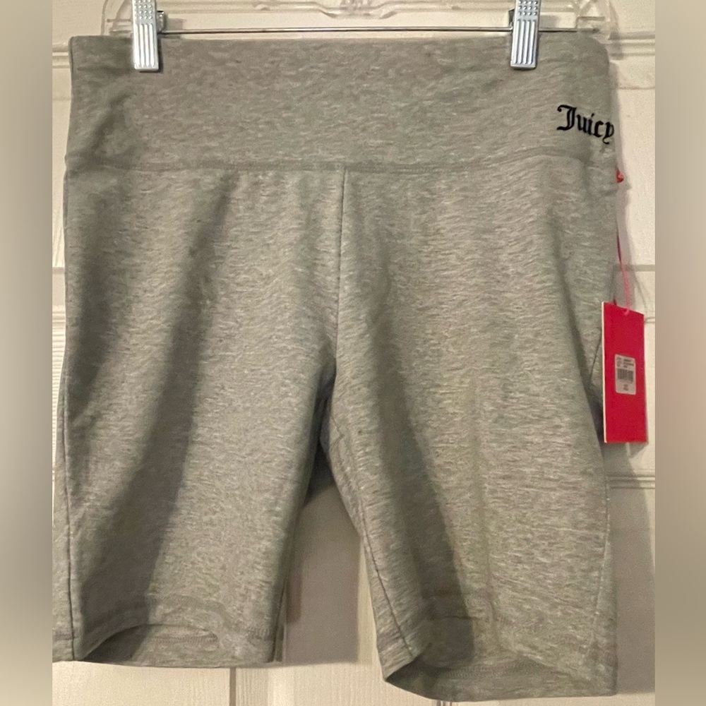 ☑️Juicy Couture Biker Shorts✨ LUXE VIBES ONLY✨ Light Grey Heather | L NWT